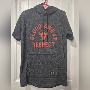 Mens Under Armour Blood Sweat Respect Short Sleeved Hoodie Size Medium